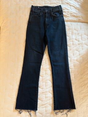 MOTHER Denim “The Hustler Ankle Fray” Black, Size 27